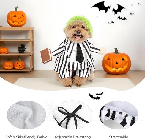 DELIFUR Dog Halloween Wizard Costume - Pet Adorable Fantacy Clothes Cat Cosplay Holiday Apparel Dress Up for Small Medium Dog Funny Outfit Adjustable (Wizard, Small) in Saudi Arabia