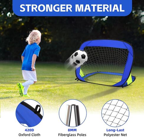 Pop Up Kids Toddler Soccer Goal, 3.3x2.2ft Portable Soccer Goals for Outdoor Indoor, Foldable Backyard Soccer Goal, Mini Soccer Net for Kids with Carry Bag, Orange in Saudi Arabia