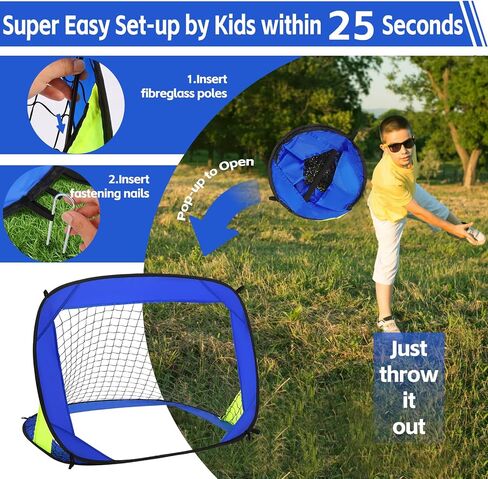 Pop Up Kids Toddler Soccer Goal, 3.3x2.2ft Portable Soccer Goals for Outdoor Indoor, Foldable Backyard Soccer Goal, Mini Soccer Net for Kids with Carry Bag, Orange in Saudi Arabia