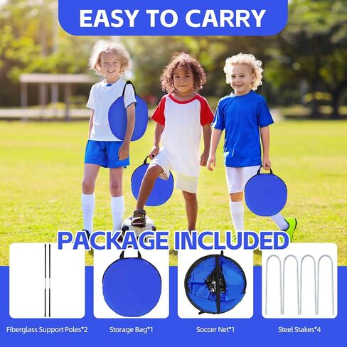 Pop Up Kids Toddler Soccer Goal, 3.3x2.2ft Portable Soccer Goals for Outdoor Indoor, Foldable Backyard Soccer Goal, Mini Soccer Net for Kids with Carry Bag, Orange in Saudi Arabia