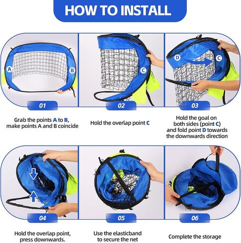 Pop Up Kids Toddler Soccer Goal, 3.3x2.2ft Portable Soccer Goals for Outdoor Indoor, Foldable Backyard Soccer Goal, Mini Soccer Net for Kids with Carry Bag, Orange in Saudi Arabia