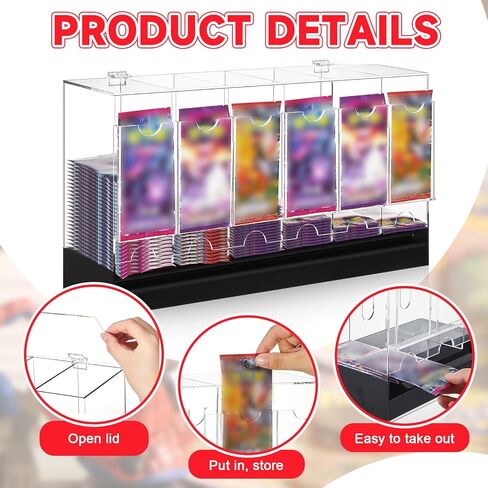 2 Pcs Acrylic Booster Pack Dispenser, 3 Slots Card Dispenser Storage and Organizer, for Trading Card, Booster Packs, Sports & More in Saudi Arabia