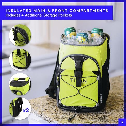 Titan Deep Freeze Backse Backpack Cooler 24 Can Can Boot Bag Indulation ، Seagrass in Kuwait