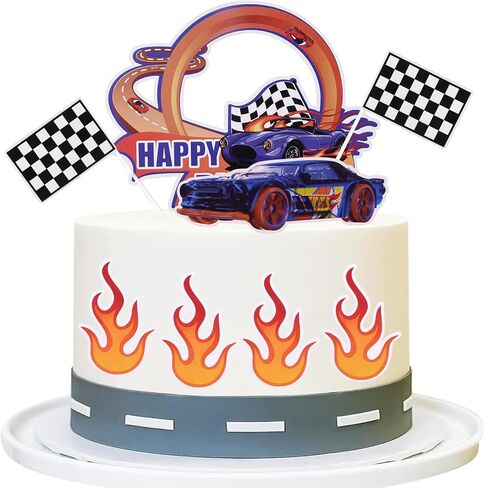 Trucks Cake Topper Truck Cake Decorations Racing Car Checkered Flag Birthday Cake Cupcake Toppers For Kids Boys Truck Themed Racing Car Party Decorations Supplies in Saudi Arabia