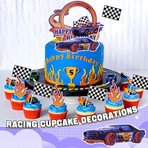Trucks Cake Topper Truck Cake Decorations Racing Car Checkered Flag Birthday Cake Cupcake Toppers For Kids Boys Truck Themed Racing Car Party Decorations Supplies in Saudi Arabia