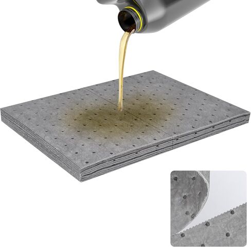 50pc زيت منصات الامتصاص | 13 "X10" Meltblown polypropylene حصير ، خطوط يدوية للسيارات وورشة العمل | الفراغ المعبأة البيئية ، والتحكم في الانسكابات القابلة لإعادة الاستخدام in Saudi Arabia