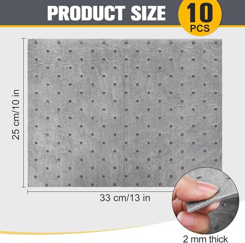 50pc زيت منصات الامتصاص | 13 "X10" Meltblown polypropylene حصير ، خطوط يدوية للسيارات وورشة العمل | الفراغ المعبأة البيئية ، والتحكم في الانسكابات القابلة لإعادة الاستخدام in Saudi Arabia
