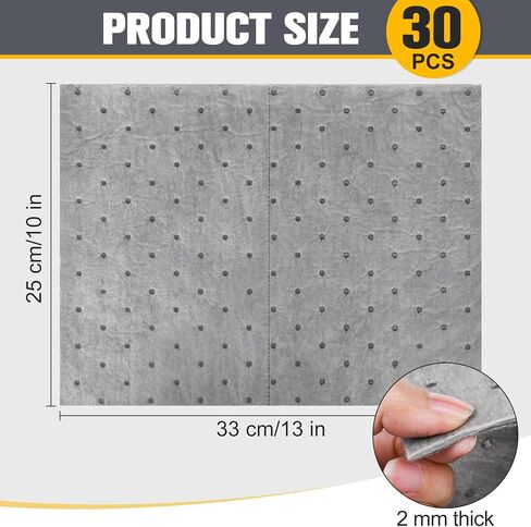 50pc زيت منصات الامتصاص | 13 "X10" Meltblown polypropylene حصير ، خطوط يدوية للسيارات وورشة العمل | الفراغ المعبأة البيئية ، والتحكم في الانسكابات القابلة لإعادة الاستخدام in Saudi Arabia