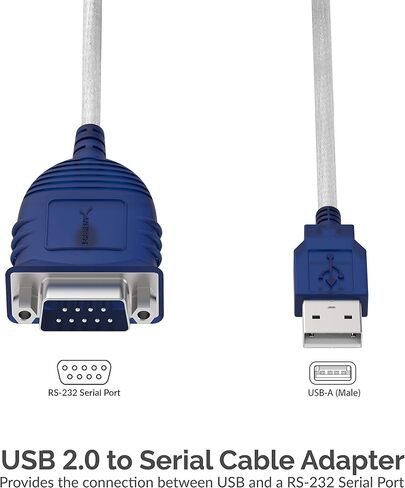 SABRENT USB-C to DB9 Serial RS-232 Adapter Cable 3FT, Prolific PL2303GS Chipset, USB 2.0, 1bps-12Mbps Baud Rate, for POS Terminals, Modems, GPS, Industrial Devices (CB-D9C3) in Saudi Arabia