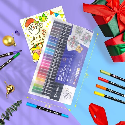 Artecho Glitter Ambens Outline Markers ، 12 ألوانًا وميضًا ، علامات معدنية مزدوجة الخط للبنات العصرية ، الحرف الفنية للمراهقين in Kuwait