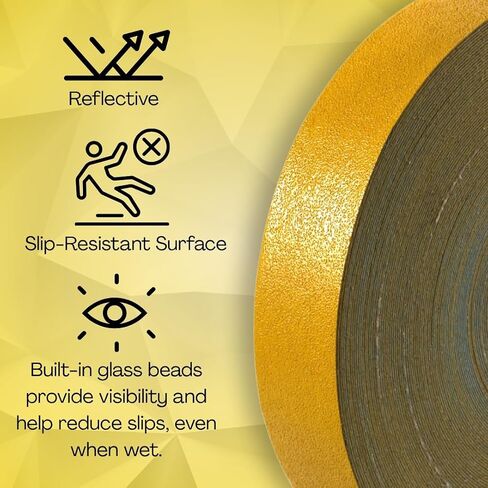 Yellow Outdoor Pavement Marking Tape, Flexible Polymer Rubber Base for Asphalt & Concrete Surfaces - 4 Inches x 150 Feet in Saudi Arabia