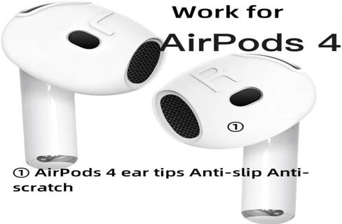 3 Pairs Ear Tips for AirPods 4 Ear Hooks Anti-Slip Accessories Compatible with Apple AirPods 4th Generation-Black in Kuwait
