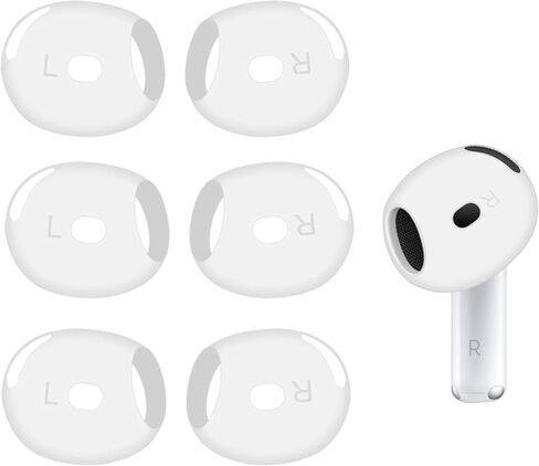 3 Pairs Ear Tips for AirPods 4 Ear Hooks Anti-Slip Accessories Compatible with Apple AirPods 4th Generation-Black in Kuwait