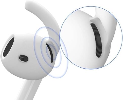 3 Pairs Ear Tips for AirPods 4 Ear Hooks Anti-Slip Accessories Compatible with Apple AirPods 4th Generation-Black in Kuwait
