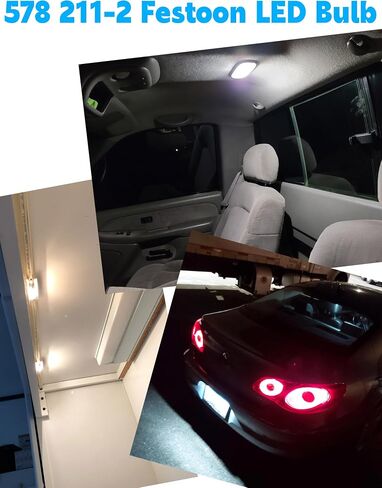 T10 194 168 LED Dome Light Bulbs, 300lm 6000K White Super Bright 2825 W5W LED Interior Bulbs, 3w AC/DC12V-24V T10 Wedge for RV Car Dome Map Door Courtesy Trunk License Plate Light, Non-Dimmable, 2pcs in Saudi Arabia
