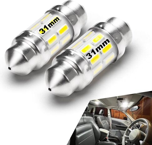 T10 194 168 LED Dome Light Bulbs, 300lm 6000K White Super Bright 2825 W5W LED Interior Bulbs, 3w AC/DC12V-24V T10 Wedge for RV Car Dome Map Door Courtesy Trunk License Plate Light, Non-Dimmable, 2pcs in Saudi Arabia