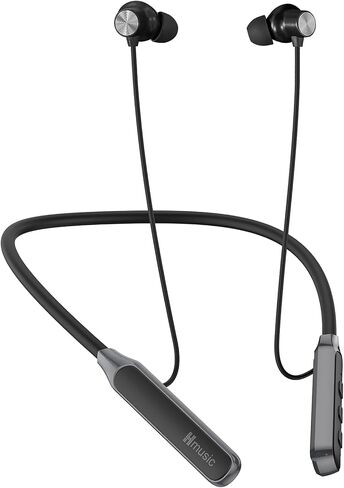 سماعات HMUSIC H06 Neckband Bluetooth ، سماعات أذن لاسلكية بلوتوث 5.4،30 ساعة ، عمر بطارية ، 33 جرام خفيفة ، وبراعم مغناطيسية IPX5 ، حول سماعات الرقبة للرياضة/اللعبة/الجري in Kuwait