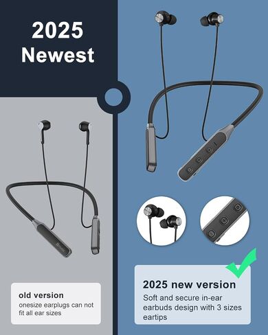 سماعات HMUSIC H06 Neckband Bluetooth ، سماعات أذن لاسلكية بلوتوث 5.4،30 ساعة ، عمر بطارية ، 33 جرام خفيفة ، وبراعم مغناطيسية IPX5 ، حول سماعات الرقبة للرياضة/اللعبة/الجري in Kuwait