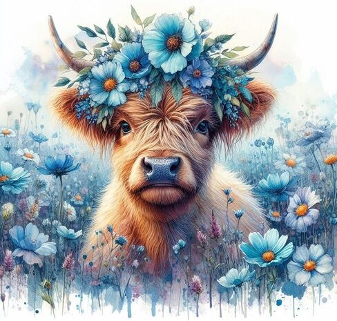 croshom Diamond Art Kits for Adults, Cow Diamond Painting Kits for Adults, 5D DIY Gem Arts Craft Kits,Highland Cow Full Drill Diamonds Round Dots Picture Painting for Gifts Home Wall Decor 14" x 14" in Saudi Arabia
