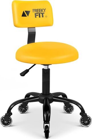 Rolling Shop Stool with Wheels,Mechanic Garage Stool Chair with Adjustable Height 15.55"-18.3",Heavy Duty Swivel Roller Seat for Garage,Salon and Tattoo Beauty, Black in Kuwait