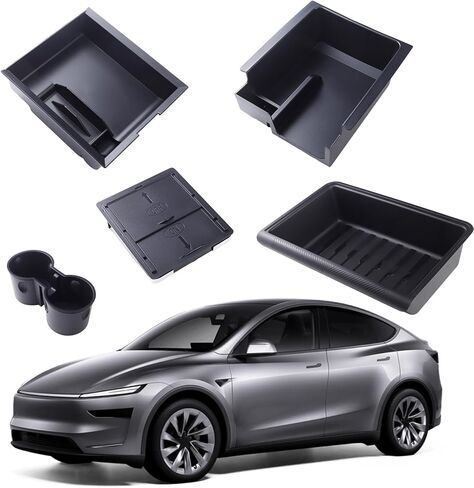 5Pcs Center Console Organizer Tray for Tesla Model 3 Highland 2024 2025 Armrest Storage Tray and Hidden Storage Box, Cup Holder Insert, Laptop Camera Cover in Saudi Arabia