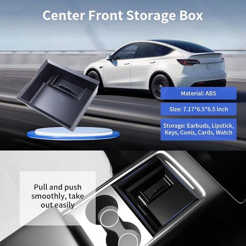 5Pcs Center Console Organizer Tray for Tesla Model 3 Highland 2024 2025 Armrest Storage Tray and Hidden Storage Box, Cup Holder Insert, Laptop Camera Cover in Saudi Arabia