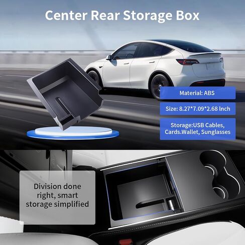 5Pcs Center Console Organizer Tray for Tesla Model 3 Highland 2024 2025 Armrest Storage Tray and Hidden Storage Box, Cup Holder Insert, Laptop Camera Cover in Saudi Arabia