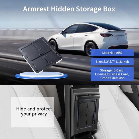 5Pcs Center Console Organizer Tray for Tesla Model 3 Highland 2024 2025 Armrest Storage Tray and Hidden Storage Box, Cup Holder Insert, Laptop Camera Cover in Saudi Arabia