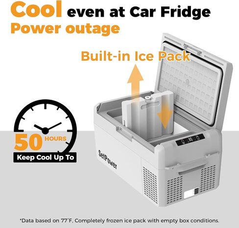 Setpower 12V Refrigerator 21 Quart Portable Freezer 50 Hours Backup Cooling,Electric Cooler for Vehicles Car Refrigerator 12V Portable Fridge for Car Camping Truck Van RV SUV Road Trip Travel RF20 in Kuwait