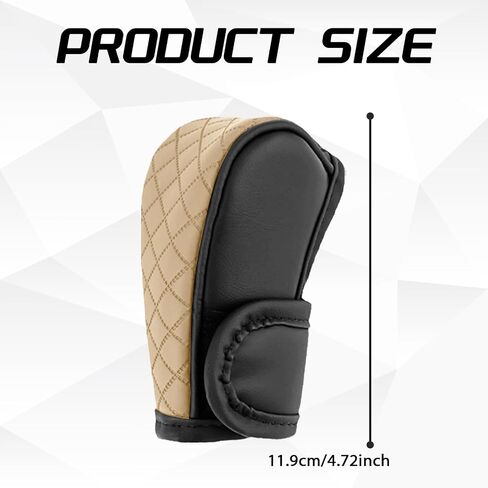 Leather Car Gear Shift Knob Cover, Upgraded Anti-Slip Design Stick Shift Knob Cover, Universal Durable Car Decorative Accessories Shifter Stick Protector Suitable for Cars,Trucks,SUVs (Black) in Saudi Arabia