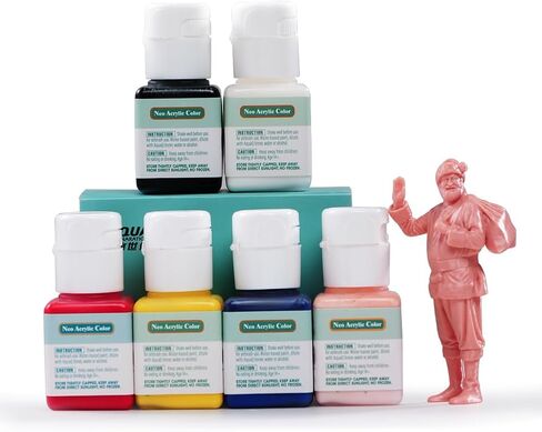 Acrylic Paint Set,Water Based Paint Acrylic Resin Color 11 Metallic Colors in 18ml Bottles with 1 Brushes and 1 Wukong Figure for Resin Plastic Models, Miniatures,Crafts,Mech,Weapon Model in Saudi Arabia