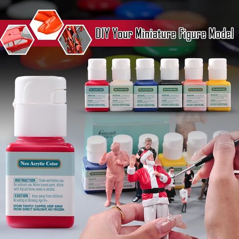 Acrylic Paint Set,Water Based Paint Acrylic Resin Color 11 Metallic Colors in 18ml Bottles with 1 Brushes and 1 Wukong Figure for Resin Plastic Models, Miniatures,Crafts,Mech,Weapon Model in Saudi Arabia