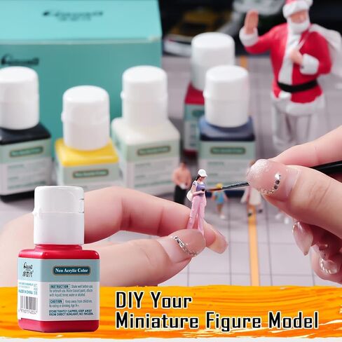 Acrylic Paint Set,Water Based Paint Acrylic Resin Color 11 Metallic Colors in 18ml Bottles with 1 Brushes and 1 Wukong Figure for Resin Plastic Models, Miniatures,Crafts,Mech,Weapon Model in Saudi Arabia
