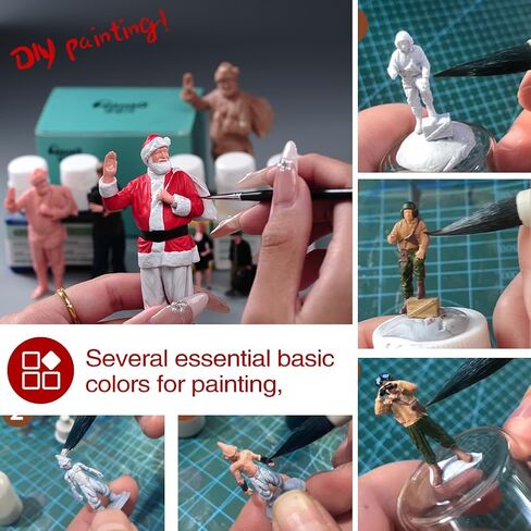 Acrylic Paint Set,Water Based Paint Acrylic Resin Color 11 Metallic Colors in 18ml Bottles with 1 Brushes and 1 Wukong Figure for Resin Plastic Models, Miniatures,Crafts,Mech,Weapon Model in Saudi Arabia