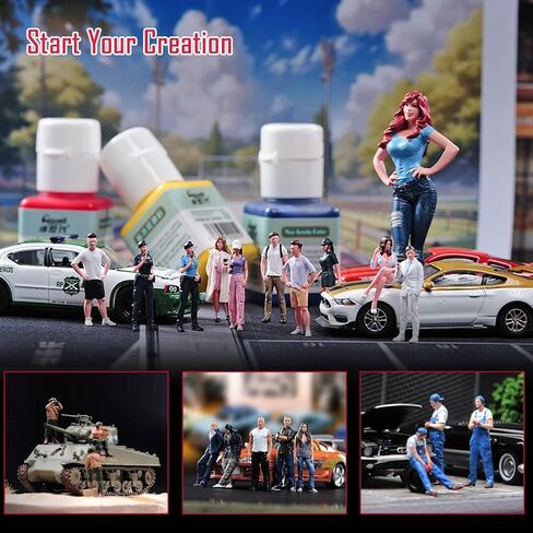Acrylic Paint Set,Water Based Paint Acrylic Resin Color 11 Metallic Colors in 18ml Bottles with 1 Brushes and 1 Wukong Figure for Resin Plastic Models, Miniatures,Crafts,Mech,Weapon Model in Saudi Arabia