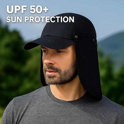 Mens L/XL/XXL Sun Hat with Removable Neck Flap UPF 50+ Fishing Hat in Saudi Arabia