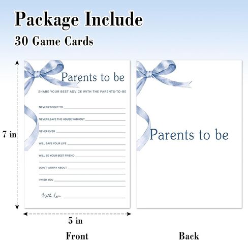 Draw Baby - Baby Shower Game Set, 30 Blue Bow Baby Shower Game Cards, Game Cards for Baby Announcement Gender Reveal, Baby Shower Party & Activities Supplies -B20 in Saudi Arabia