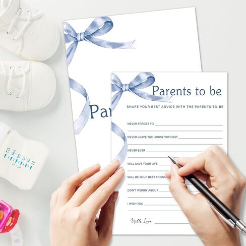Draw Baby - Baby Shower Game Set, 30 Blue Bow Baby Shower Game Cards, Game Cards for Baby Announcement Gender Reveal, Baby Shower Party & Activities Supplies -B20 in Saudi Arabia
