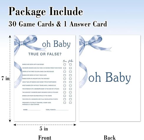 Draw Baby - Baby Shower Game Set, 30 Blue Bow Baby Shower Game Cards, Game Cards for Baby Announcement Gender Reveal, Baby Shower Party & Activities Supplies -B20 in Saudi Arabia