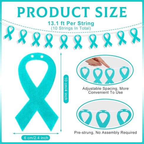 10 مجموعات لافتة التوعية بالصحة العقلية 13.1 قدم أشرطة خضراء لافتة الصحة العقلية قد الأخضر عناصر التوعية الشريطية لمستلزمات الزخارف in Kuwait