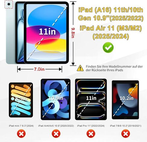 Kids Case for iPad (A16) 11th/10th Generation 11''/10.9'' 2025/2022,Child Friendly Case with Adjustable Stand,Fully-Body Shockproof Protective Cover for iPad Air 11 (M3/M2) 2025/2024.(Black-Blue) in Kuwait