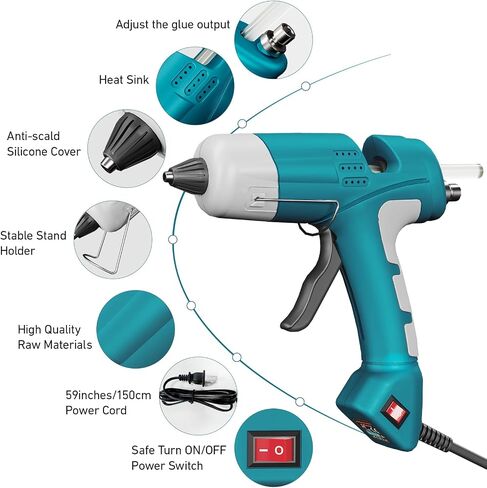 Hot Glue Gun Cordless, HHDQYMSG Hot Glue Gun and Sticks Set, 30PCS Premium Glue Sticks & 1m USB-C Cable, 2600mAh Built-in Battery Suitable for DIY Craft, Home Repair in Saudi Arabia