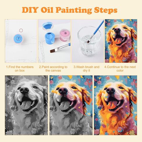 MOGTAA Paint by Numbers for Adults Beginners, Flowers Girls Paint by Numbers for Girls Boys, DIY Paint by Numbers on Canvas Flowers Drawing Paintwork for Home Decor 16 x 20 Inch in Saudi Arabia
