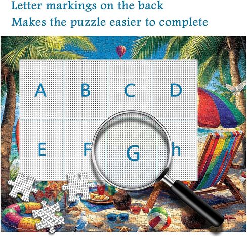 Beach Sunset 1000 Piece Puzzle for Adults, PICKFORU Summer Seaside Surfboard Jigsaw Puzzles, Colorful Hard Beach Vacation Theme as Art Decor in Saudi Arabia