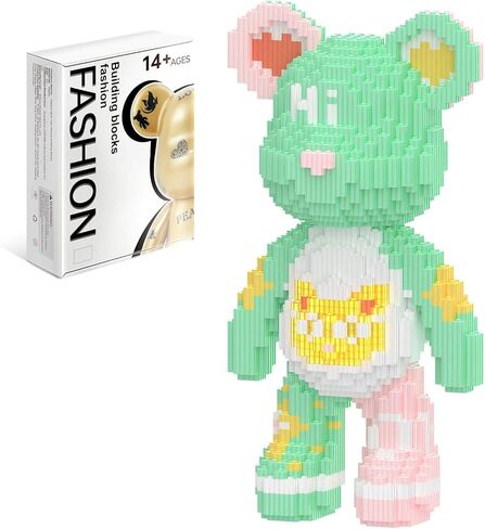 لبنات البناء الدب (2500pcs) | 500 ٪ نموذج عرض الدب | لبنات بناء الحيوانات ثلاثية الأبعاد | تصميم مضان للبالغين والأطفال | فكرة ديكور المنزل والمكاتب | دليل رمز الاستجابة السريعة in Kuwait