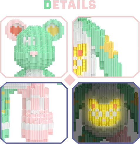 لبنات البناء الدب (2500pcs) | 500 ٪ نموذج عرض الدب | لبنات بناء الحيوانات ثلاثية الأبعاد | تصميم مضان للبالغين والأطفال | فكرة ديكور المنزل والمكاتب | دليل رمز الاستجابة السريعة in Kuwait