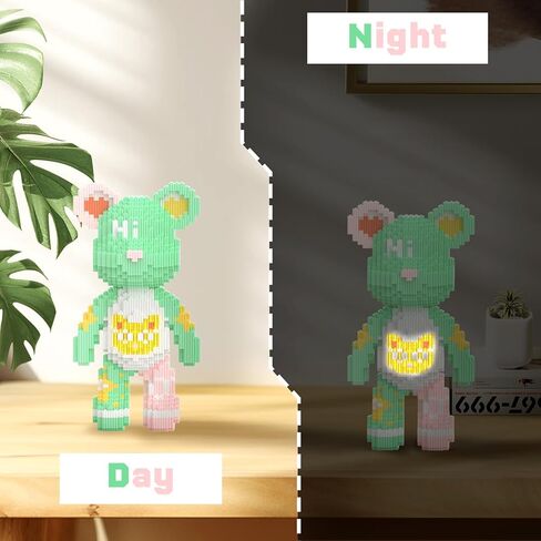 لبنات البناء الدب (2500pcs) | 500 ٪ نموذج عرض الدب | لبنات بناء الحيوانات ثلاثية الأبعاد | تصميم مضان للبالغين والأطفال | فكرة ديكور المنزل والمكاتب | دليل رمز الاستجابة السريعة in Kuwait