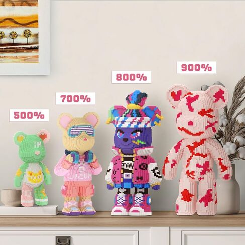 لبنات البناء الدب (2500pcs) | 500 ٪ نموذج عرض الدب | لبنات بناء الحيوانات ثلاثية الأبعاد | تصميم مضان للبالغين والأطفال | فكرة ديكور المنزل والمكاتب | دليل رمز الاستجابة السريعة in Kuwait