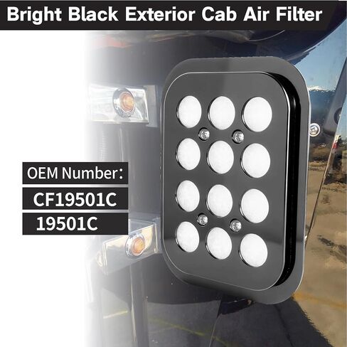 Fresh Filter CF19501C Chrome Exterior Cab Air Filter Compatible With Kenworth T600 T450 T800 W800 W900 T600B W900L 1986-2015-Up With 2 Filter Layer in Kuwait