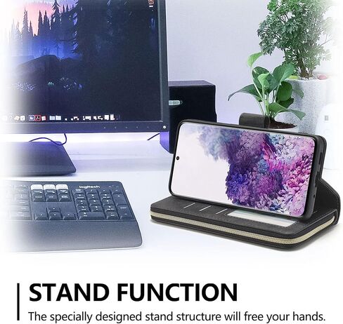 ZCDAYE Wallet Case for iPhone Xs Max 6.5",Premium[Magnetic Closure][Zipper Pocket] Folio PU Leather Flip Cover with 9 Card Slots Kickstand-Dark Blue in Kuwait